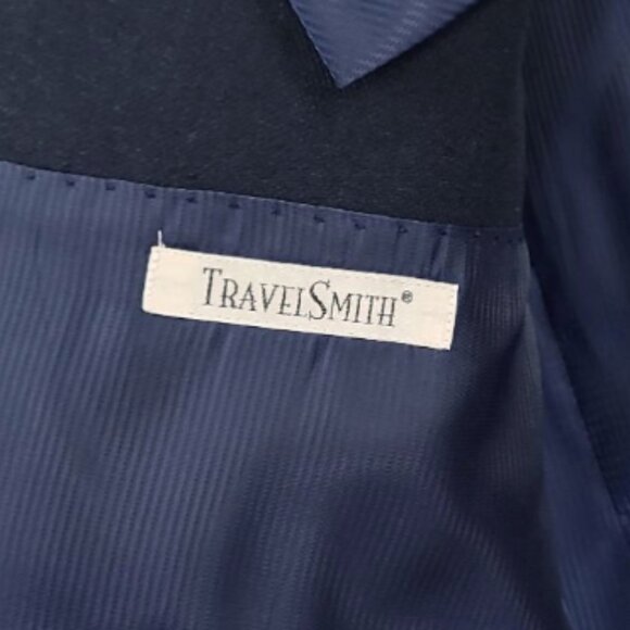 TravelSmith Men's Navy Blue 2 Button Sports Coat Blazer 48R - Picture 10 of 14